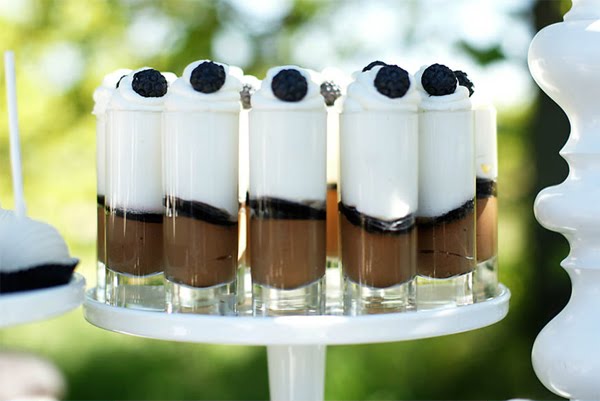  then I saw this image of chocolate dessert shots on a wedding website